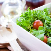 healthy food, salad with nuts, diet meals