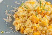 Risotto with pumpkin, leeks, peppers & coriander