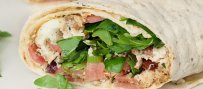Sandwich: Fava or Humus, Arugula & Smoked Bacon Wrap