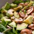 Spring Salad with Lettuce, Avocado and Fresh Mushrooms 