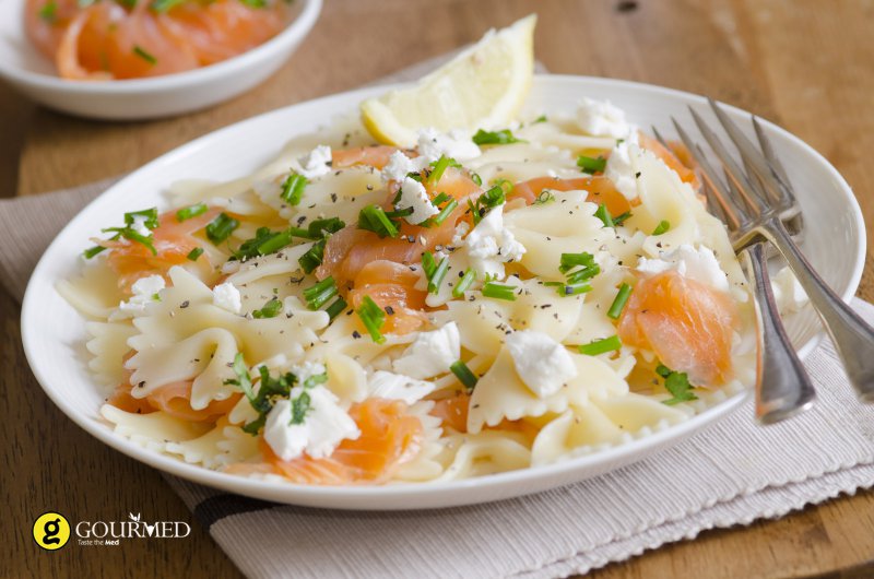 Farfalle pasta with Smoked Salmon and Grappa
