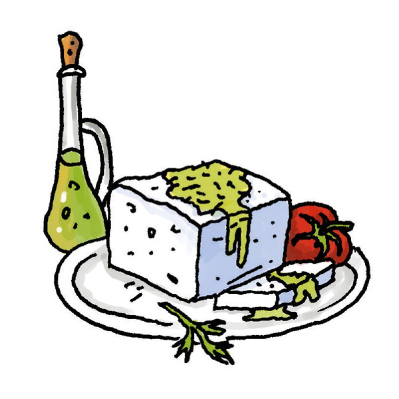 Greek cheese, dairy, salad