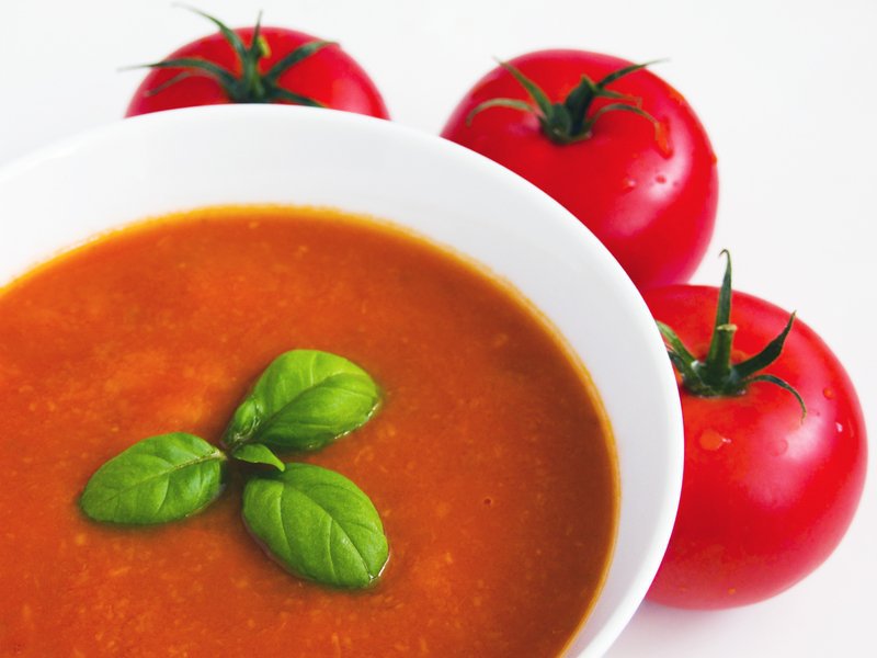 cold tomato soup with herbs from Mid East