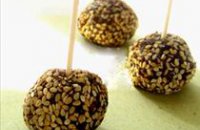 chocolate, sweets, small truffles, sesame, easy recipes for sweets, kids cooking