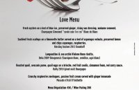 Valentine menu at Food + Wine 