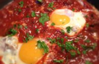 Fried Eggs with Tomato Sauce