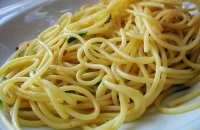 Spaghetti with garlic, parmesan and balsamic vinegar