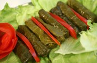 Goat Cheese with Vine Leaves and Peppers